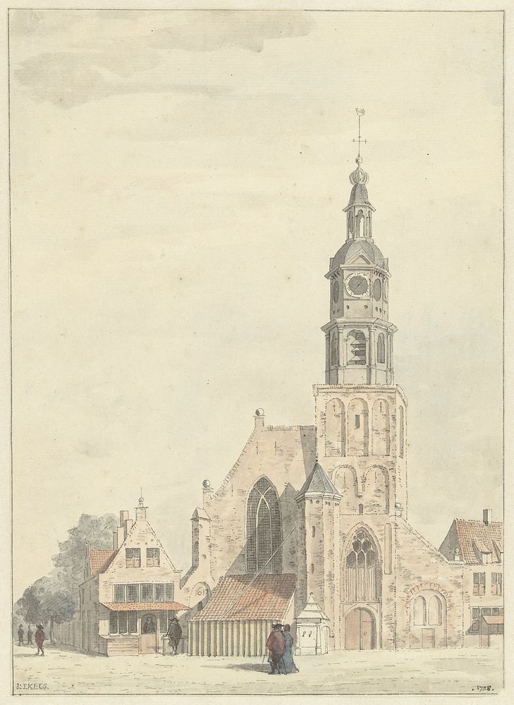 De kerk te Buren (1728) by Jan Ekels I