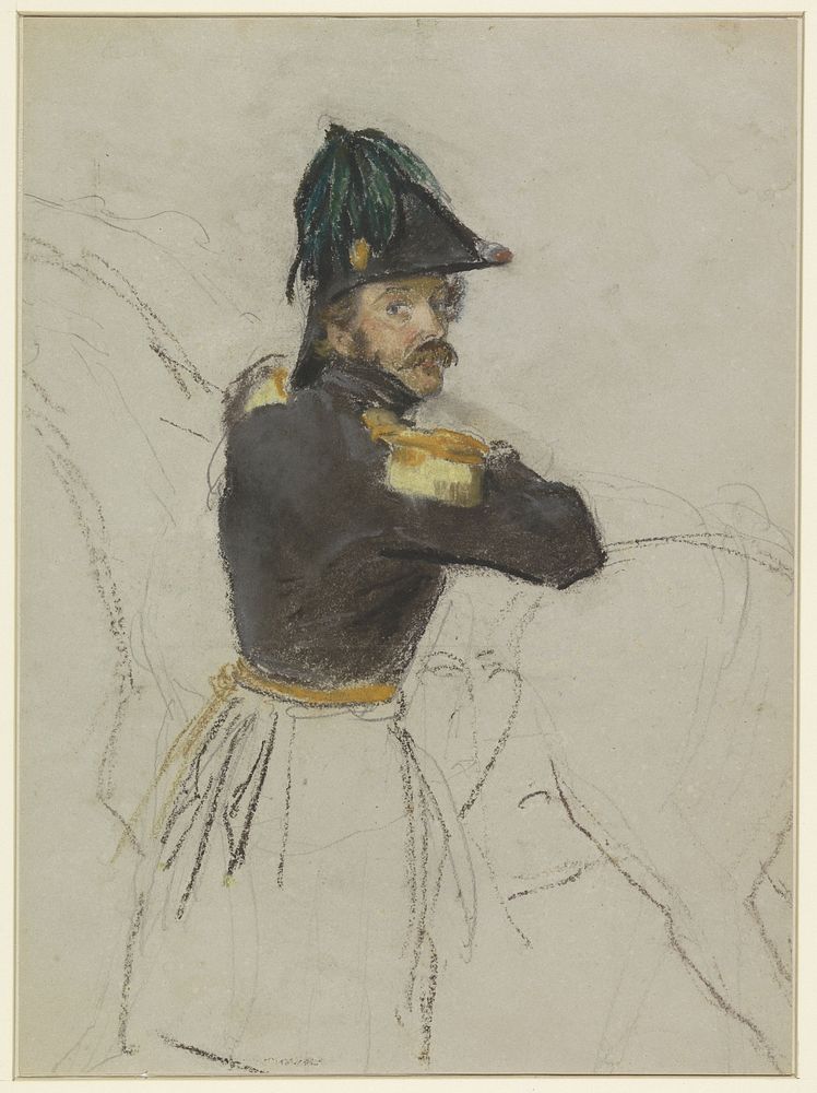Portret van een officier, op de rug gezien (1803 - 1861) by Jacob Joseph Eeckhout