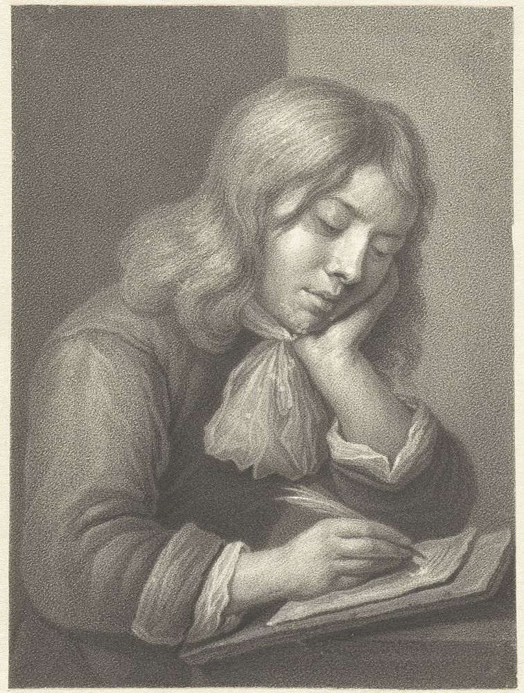 Schrijvende jongen (1752 - 1823) by Johannes Cornelis Mertens