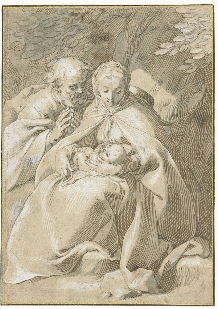 De heilige Familie (1574 - 1651) by Abraham Bloemaert
