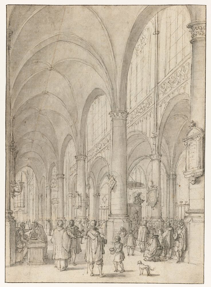 Interieur van de Sint-Jacobskerk te Antwerpen (1600 - 1673) by Daniël de Blieck