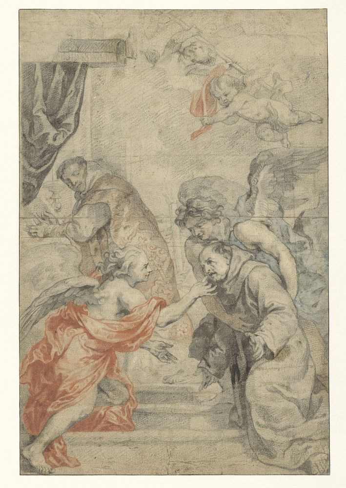 De communie van de heilige Bonaventura (1606 - 1675) by Abraham van Diepenbeeck and Anthony van Dyck