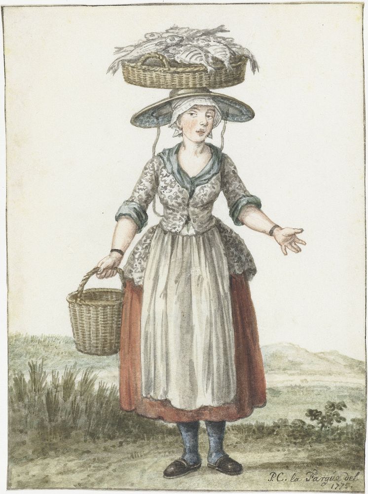 Scheveningse visloopster (1775) by Paulus Constantijn la Fargue