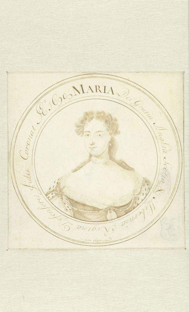 Portret van Maria Stuart II (1690) by John Faber I