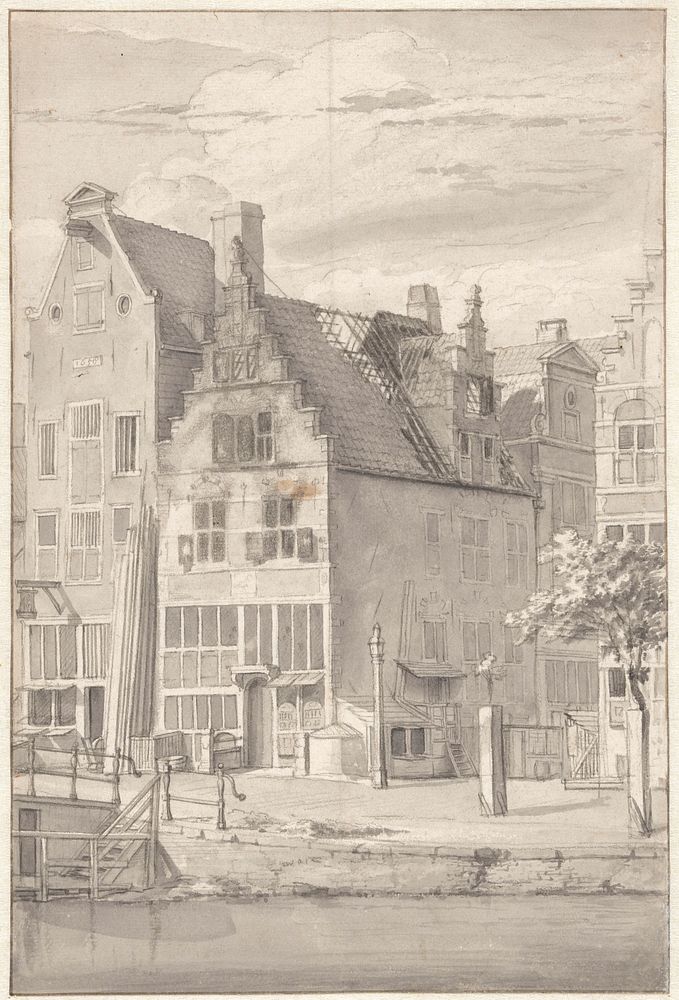 Uitgebrand huis (1685 - 1690) by Jan van der Heyden