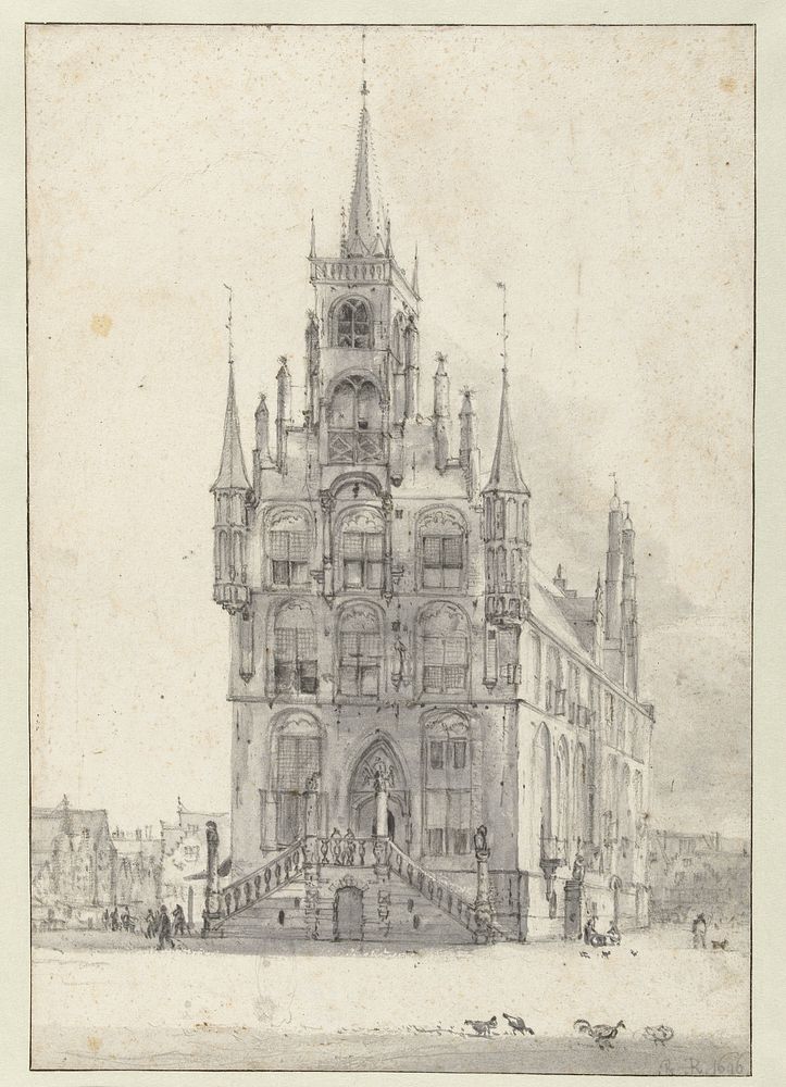 View of the Town Hall, Gouda (1646) by Roelant Roghman