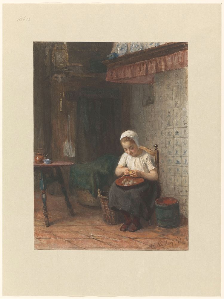 Het aardappelschilstertje (1873) by Albert Neuhuys 1844 1914