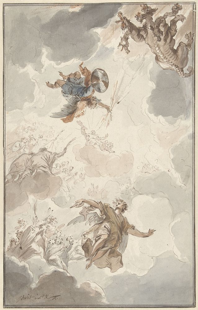 Aartsengel Michaël verslaat de draak (1720) by Jacob de Wit