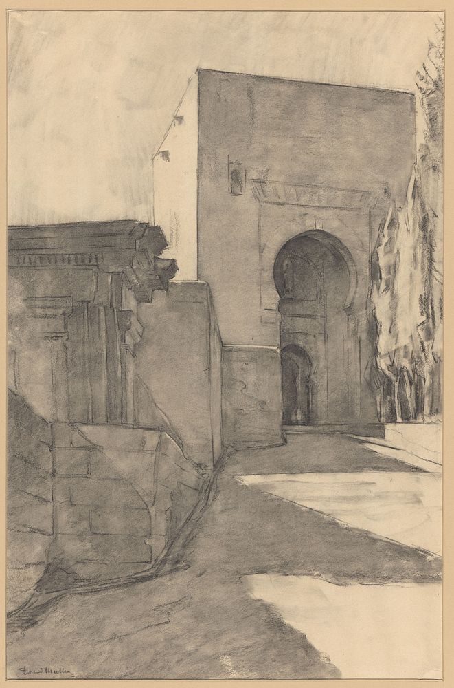 Puerta de la Justicia in het Alhambra te Granada (1871 - 1903) by Gerard Muller