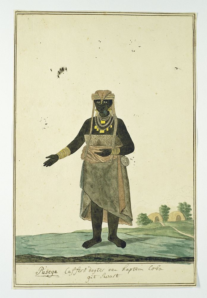 Pusega, daughter of Coba (or Kobé), a chief of the Gqunukhwebe tribe (1778) by Robert Jacob Gordon