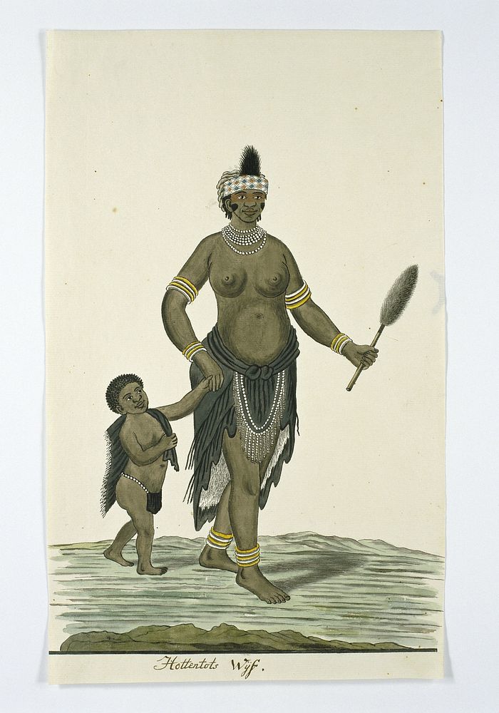 Khoikhoi or San woman with her little boy (1777 - 1786) by Robert Jacob Gordon