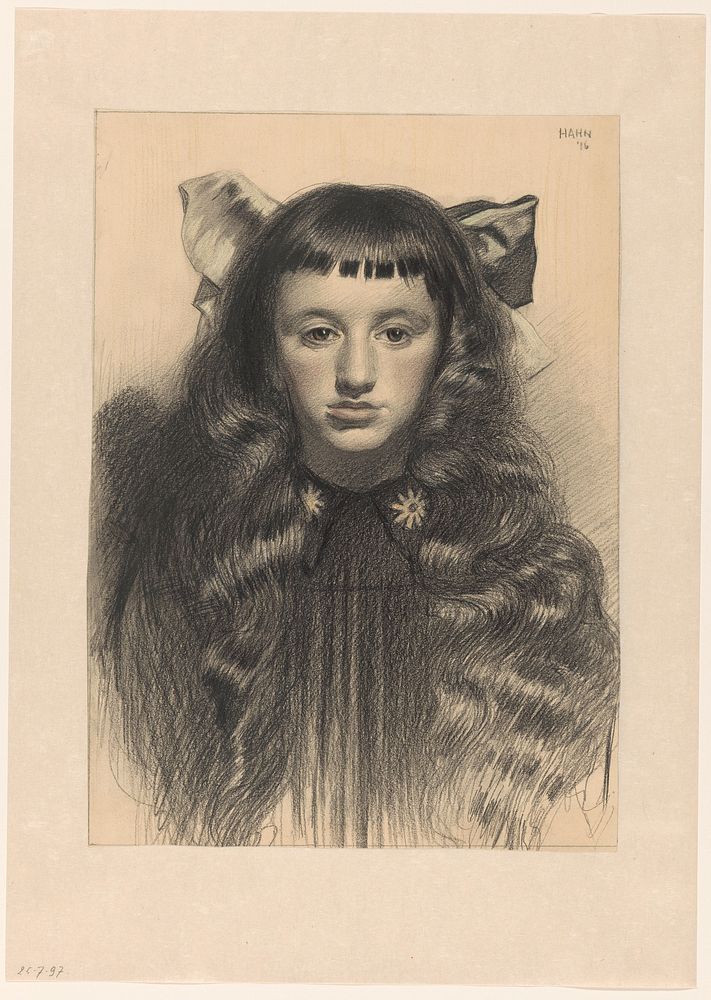 Portret van een meisje (1916) by Albert Hahn I and Albert Hahn II