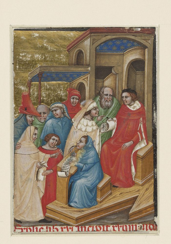 Scène rond een uitspraak van een rechter (1340 - 1342) by Illustratore