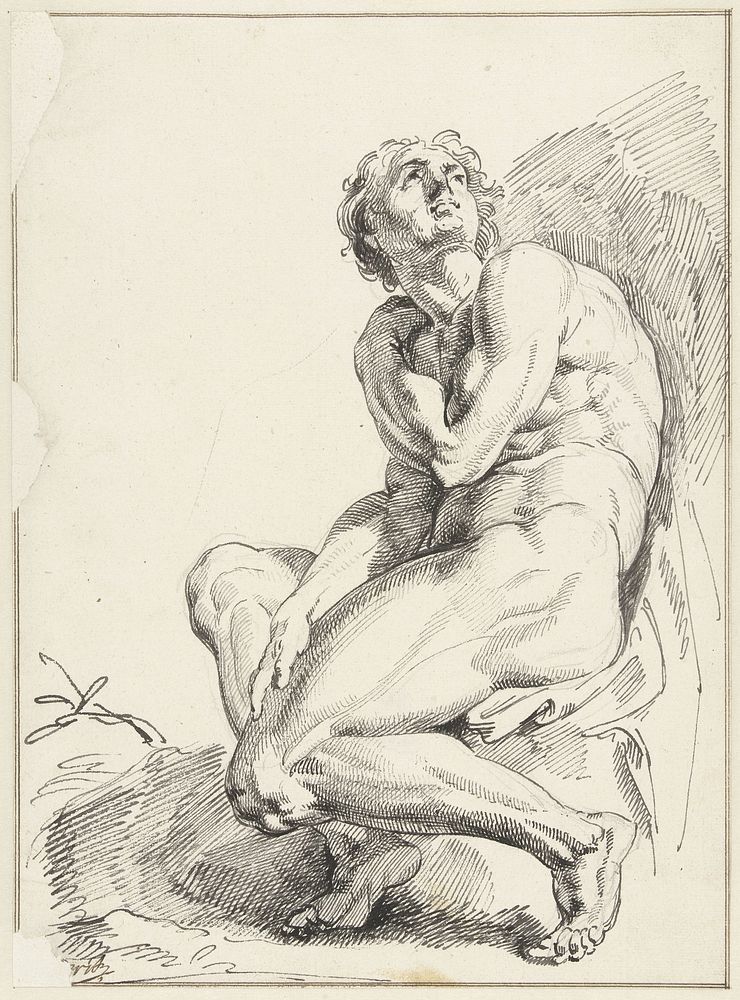 Naakte man (1705 - 1754) by Jacob de Wit