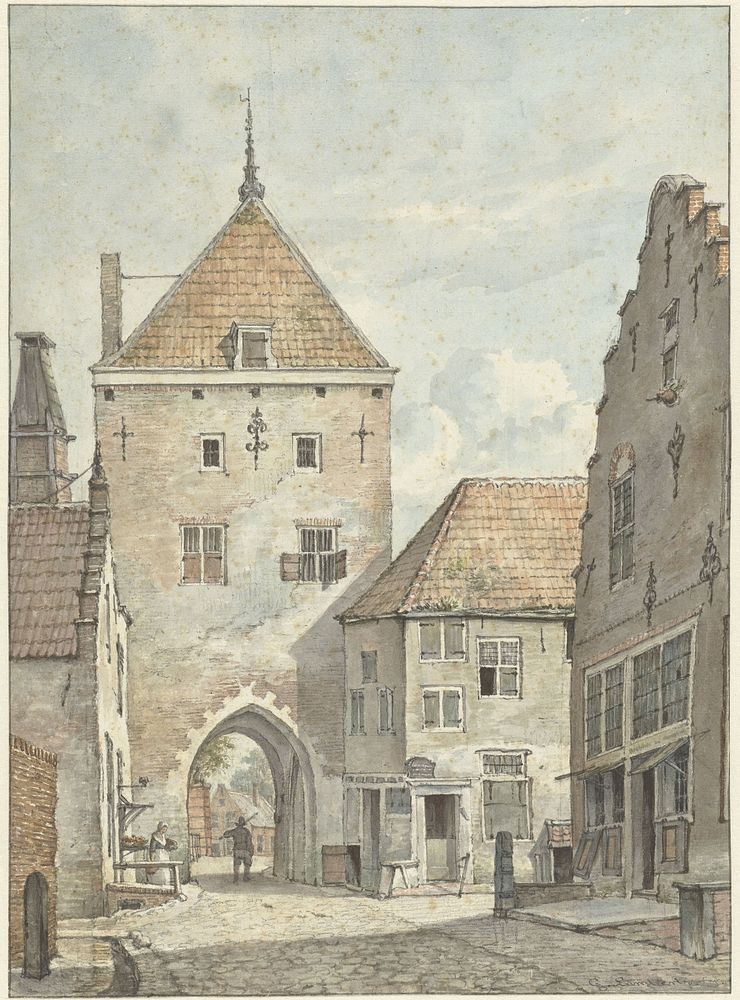 De Landpoort te Vianen (1786 - 1850) by Gerrit Lamberts
