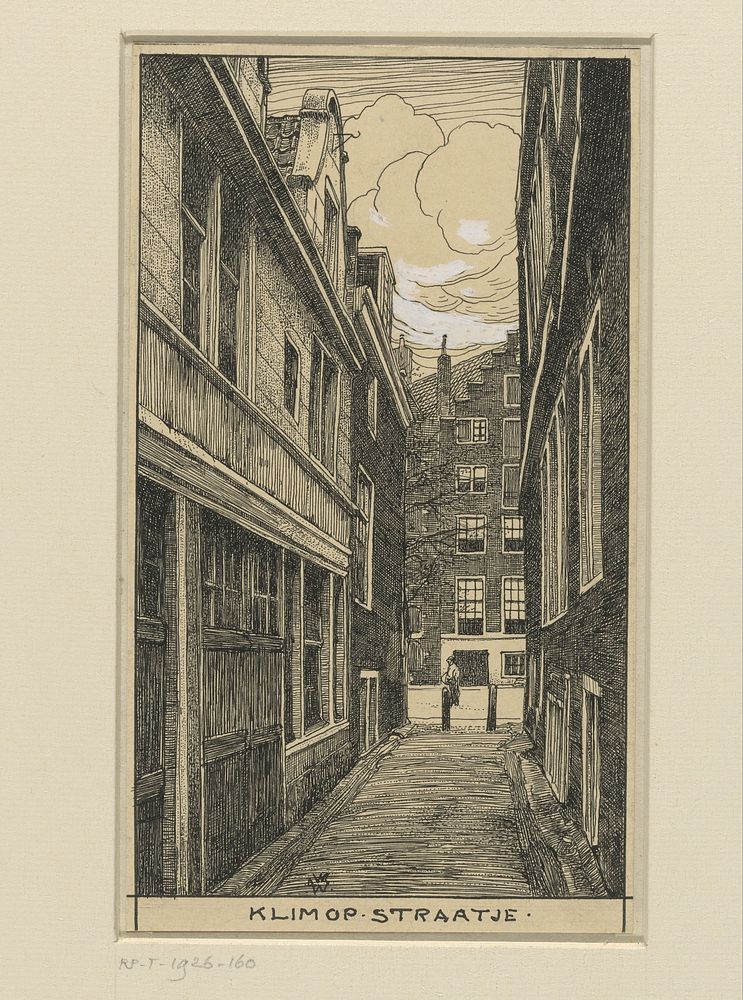 Klimop Straatje te Amsterdam (1870 - 1926) by Willem Wenckebach