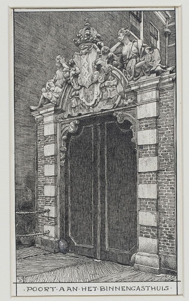 Poort aan het Binnengasthuis te Amsterdam (1870 - 1926) by Willem Wenckebach