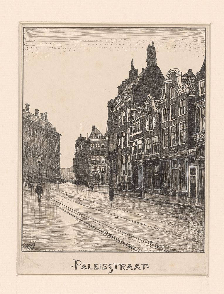 De Paleisstraat te Amsterdam (1870 - 1926) by Willem Wenckebach