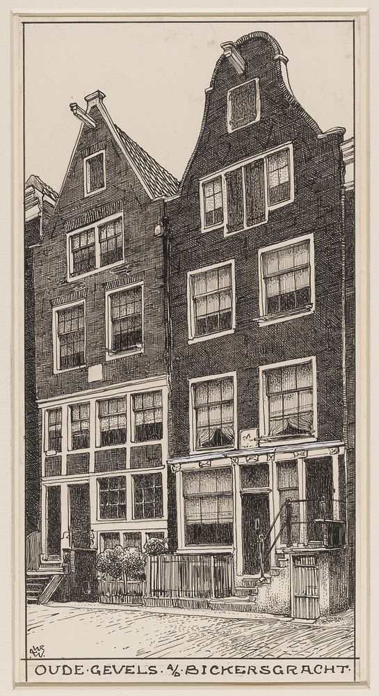 Oude gevels aan de Bickersgracht te Amsterdam (1870 - 1926) by Willem Wenckebach