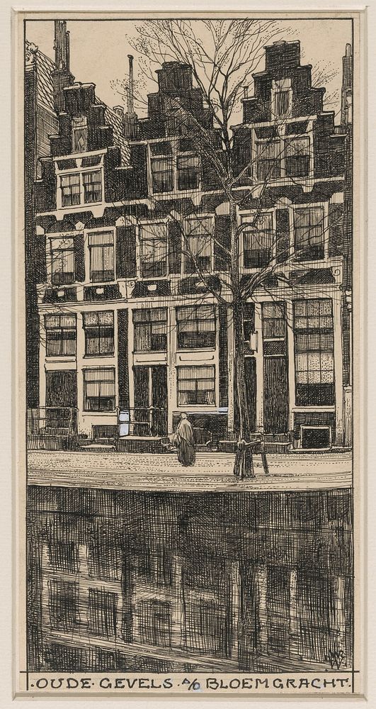 Oude gevels aan de Bloemgracht te Amsterdam (1870 - 1926) by Willem Wenckebach