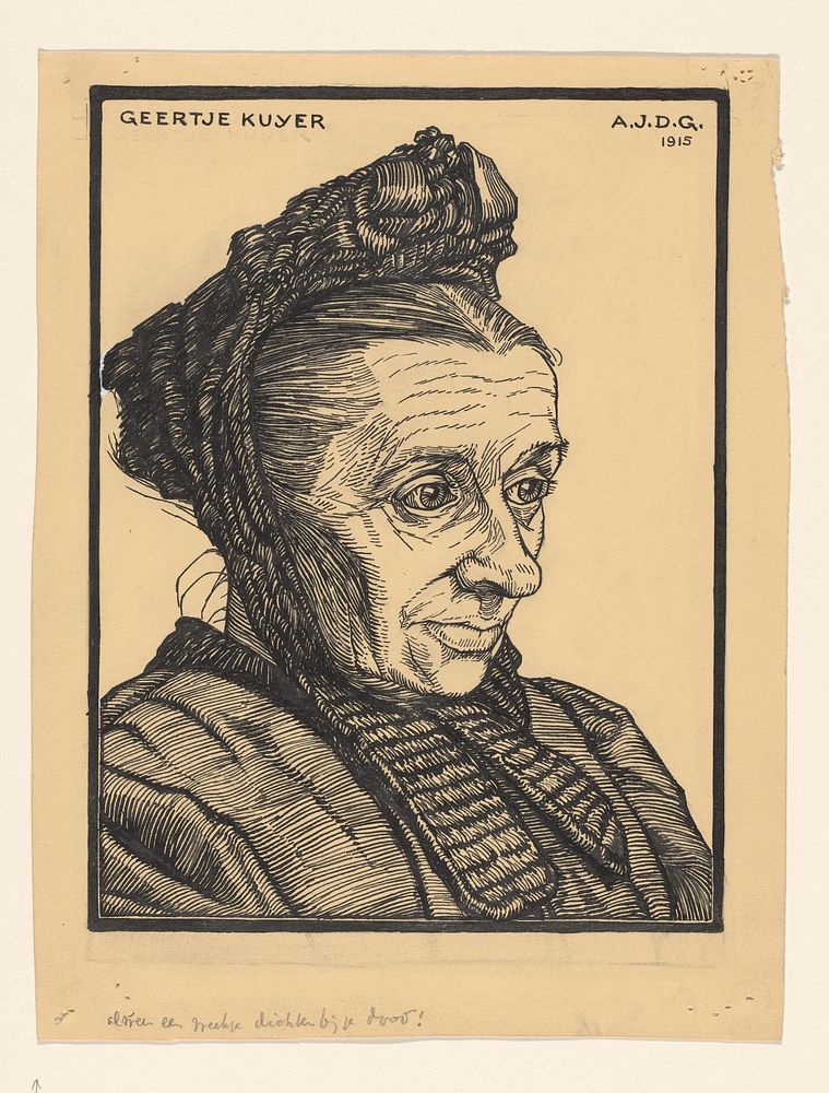 Portret van Geertje Kuyer (1915) by Julie de Graag