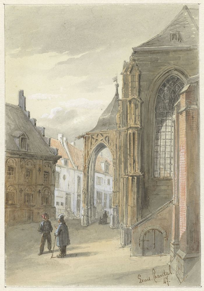 Gezicht te Nijmegen (1847) by Louis Chantal
