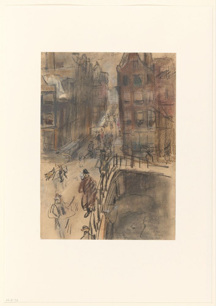 Brug over het Singel bij de Oud Spiegelstraat te Amsterdam (c. 1894 - c. 1895) by Isaac Israels