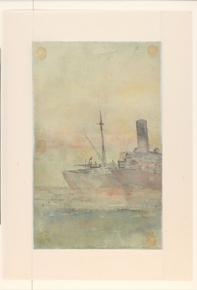 Stoomschip (fragment) (1874 - 1923) by Jan van der Linde