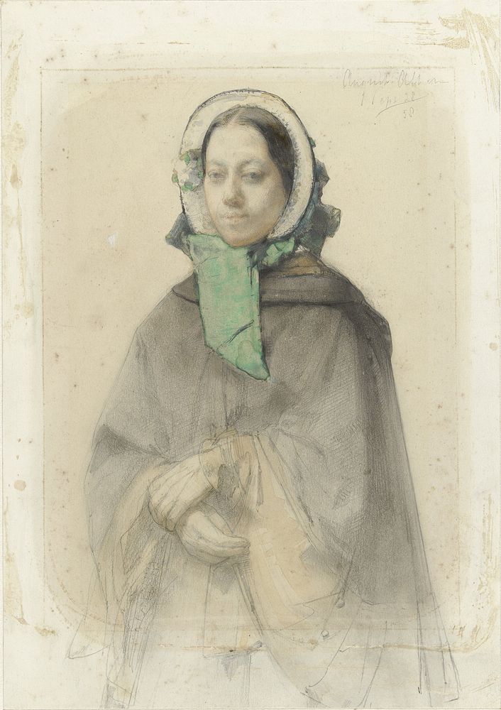 Portret van Theresia A. A. Allebé (1858) by August Allebé