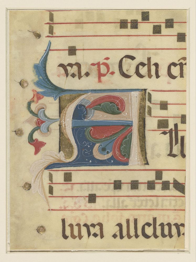 Fragment van een koorboek: gehistorieerd initiaal A (1325 - 1350) by anonymous