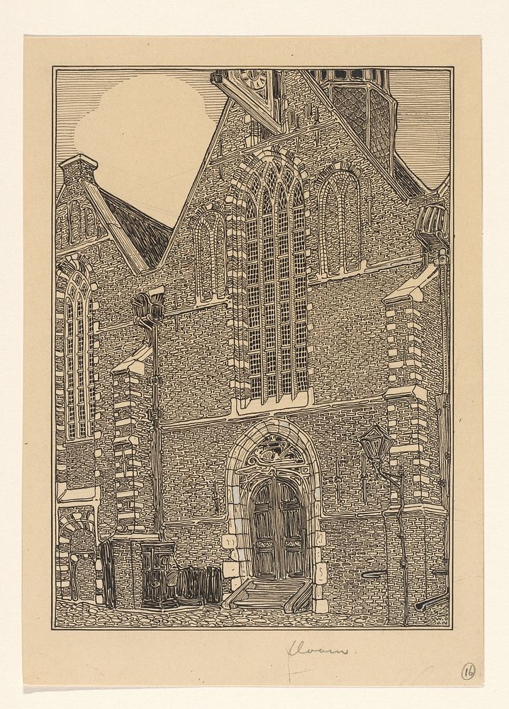 Westelijke gevel van de Noorderkerk te Hoorn (in or before 1897) by Wijnand Otto Jan Nieuwenkamp