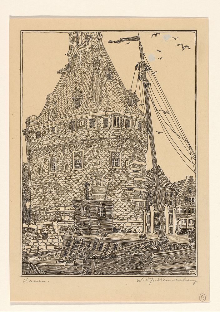 Hoofdtoren te Hoorn (in or before 1897) by Wijnand Otto Jan Nieuwenkamp