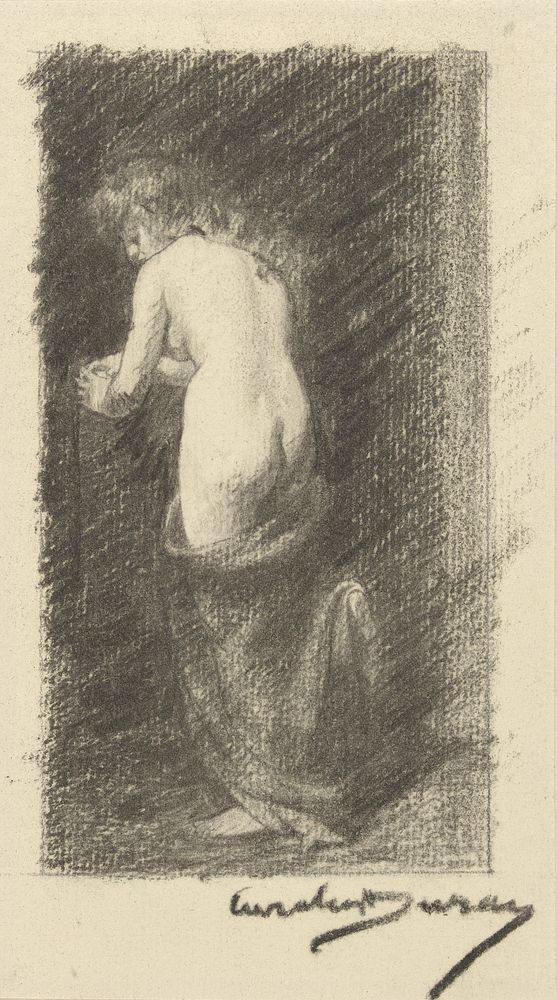 Studie van een naakte vrouw, gezien op de rug (1848 - 1917) by Emile Auguste Carolus Duran