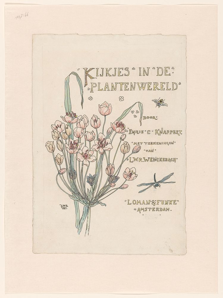 Ontwerp voor een titelpagina voor: Emilie C. Knappert, Kijkjes in de plantenwereld, 1893 (in or before 1893) by Willem…