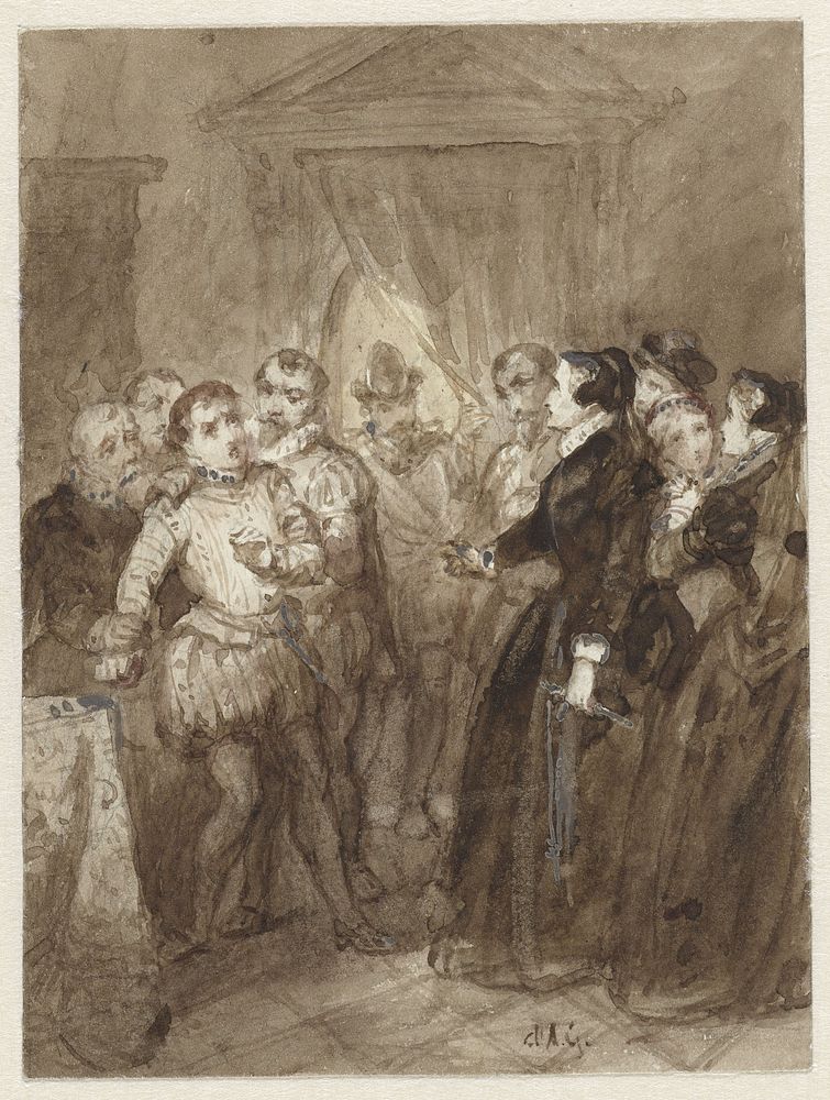 Scène uit de Tachtigjarige Oorlog (1833 - 1892) by Johannes Christiaan d Arnaud Gerkens