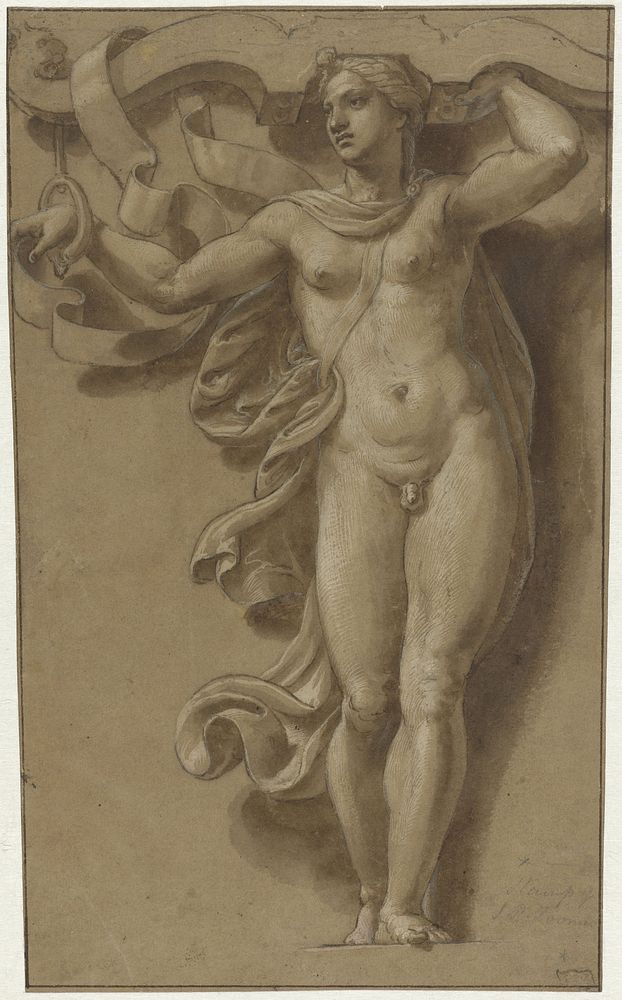 Hermaphroditus as Caryatid (c. 1510 - c. 1521) by Giulio Romano