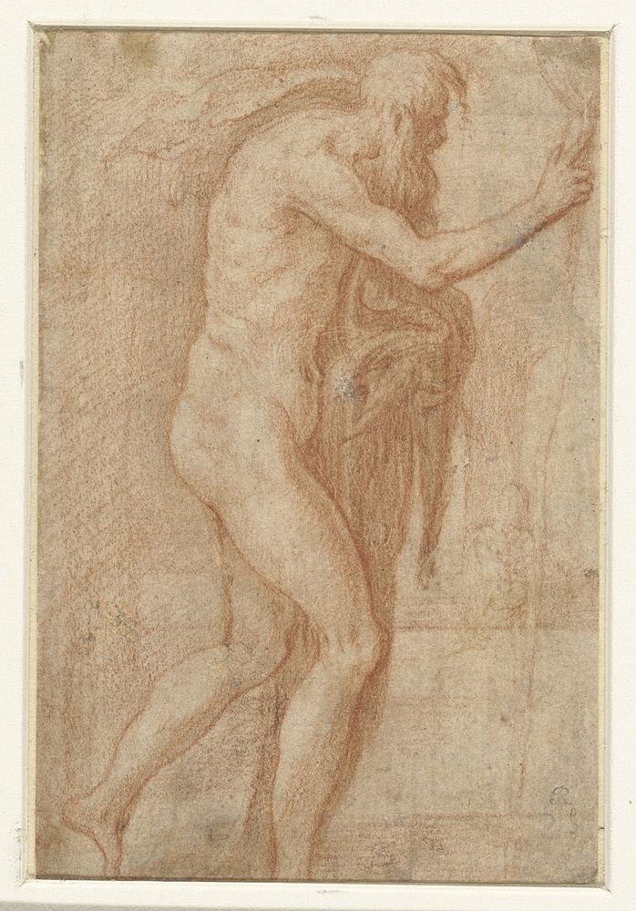 Man die zijn vinger waarschuwend opheft (1530 - 1539) by Parmigianino