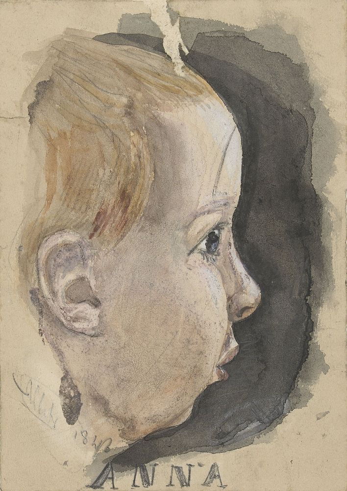 Portret van Anna Allebé (1846) by August Allebé