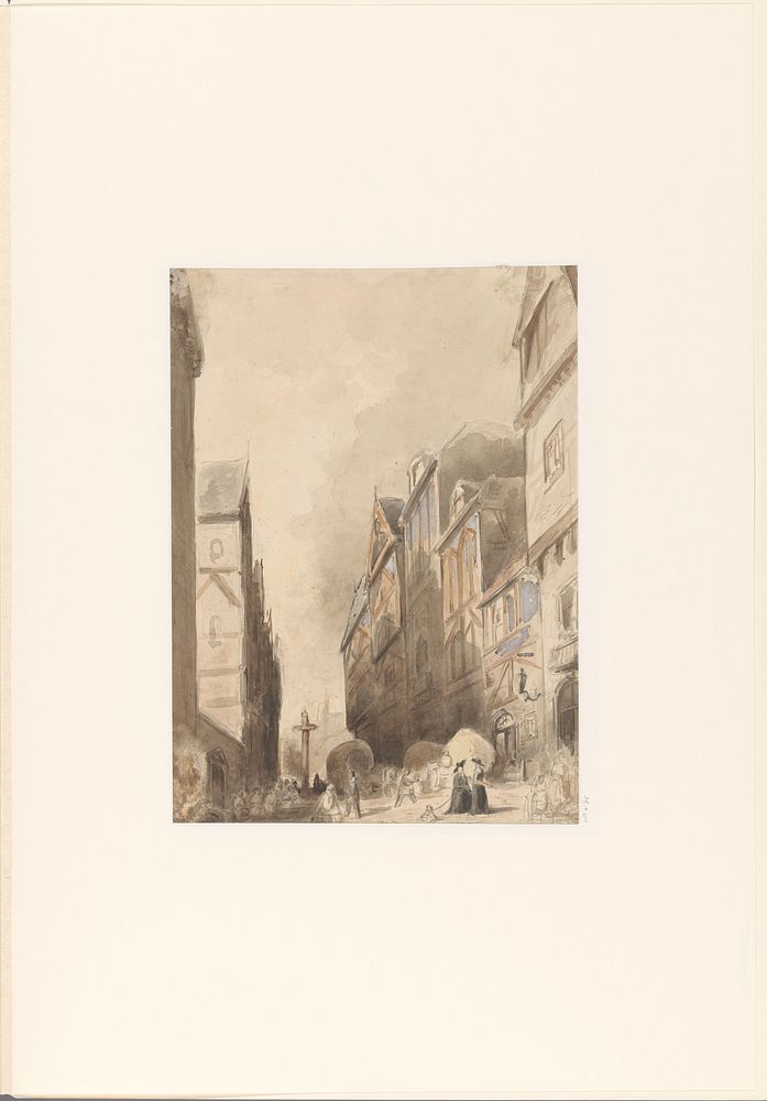Gezicht in een buitenlandse stad (1880) by Jan Diederikus Kruseman