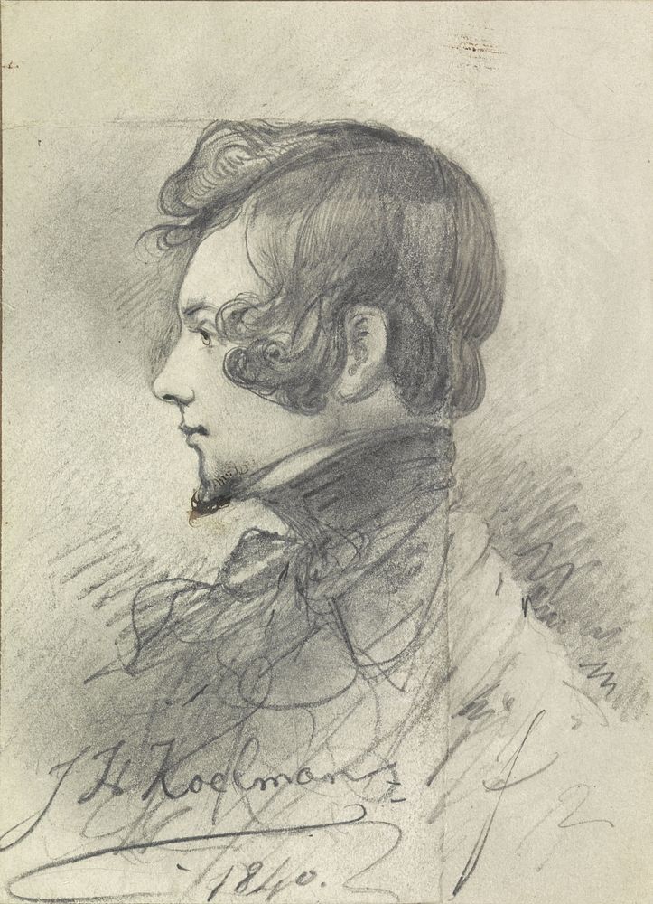Zelfportret van J.H. Koelman (1840) by Johan Hendrik Koelman