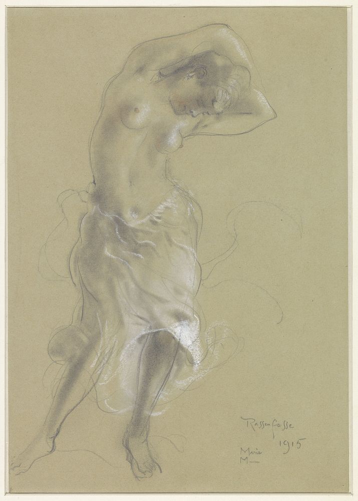 Dansend halfnaakte vrouw (1915) by Armand Rassenfosse