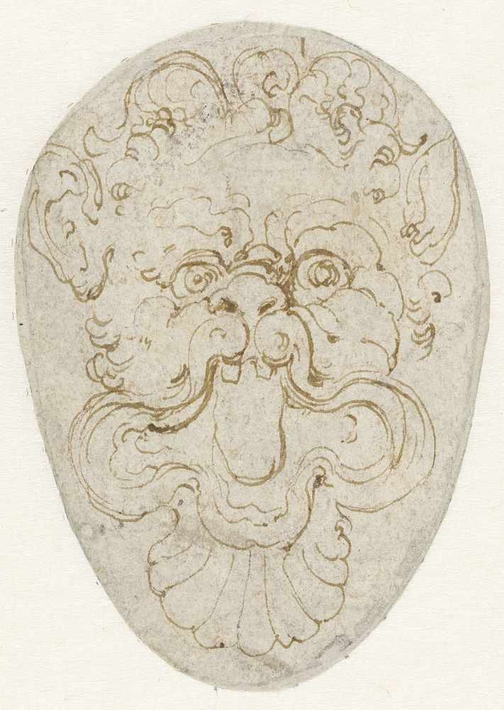 Saterkop met opengesperde mond (1510 - 1546) by Giulio Romano
