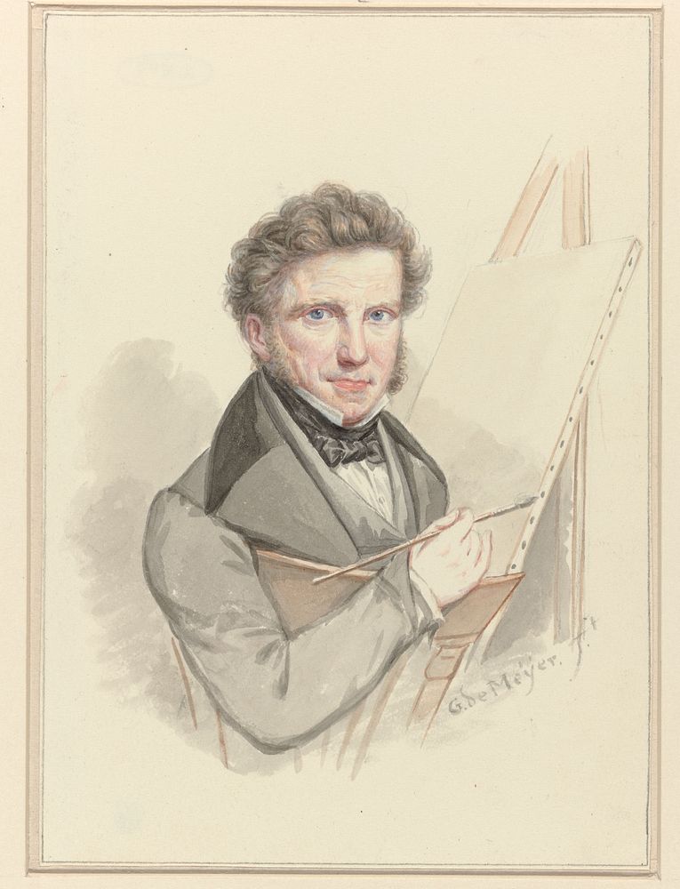 Zelfportret van Gillis de Meyer (1800 - 1867) by Gillis de Meijer