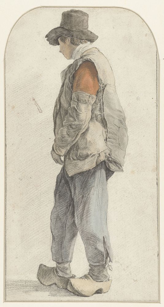Staande boerenjongen, naar links (1700 - 1800) by anonymous