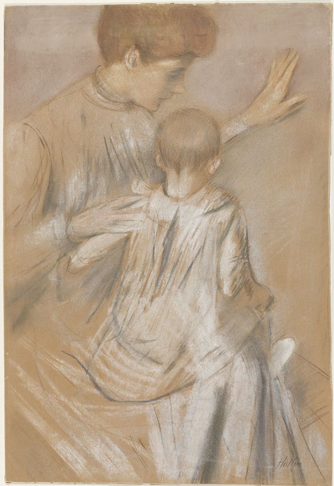 Moeder met kind op schoot (1869 - 1927) by Paul César Helleu