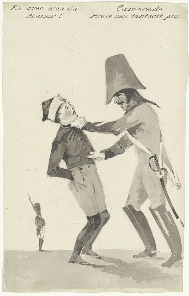 Soldaat met jongen (1811 - 1873) by Pieter van Loon, Donjean and L Michau