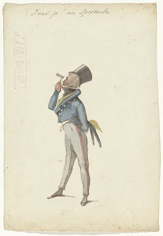 Staande man met verrekijkertje (1811 - 1873) by Pieter van Loon