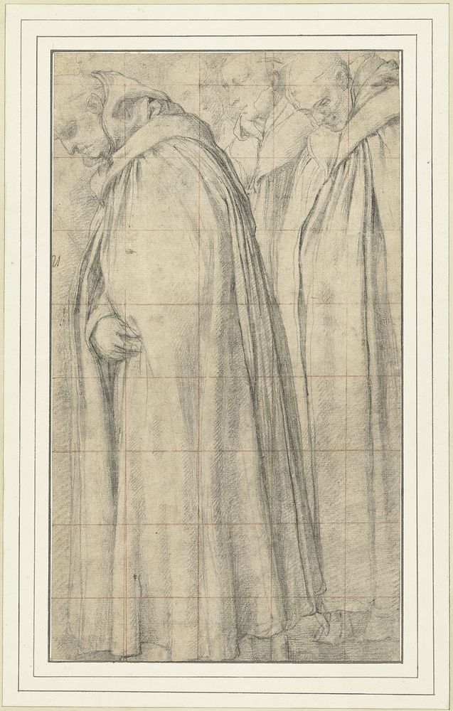Stoet van drie monniken (1558 - 1612) by Bernardino Poccetti