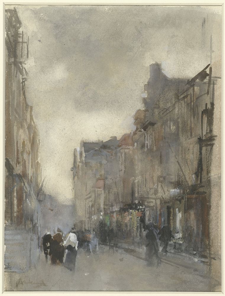 Straatgezicht te Den Haag (c. 1874 - in or before 1925) by Floris Arntzenius
