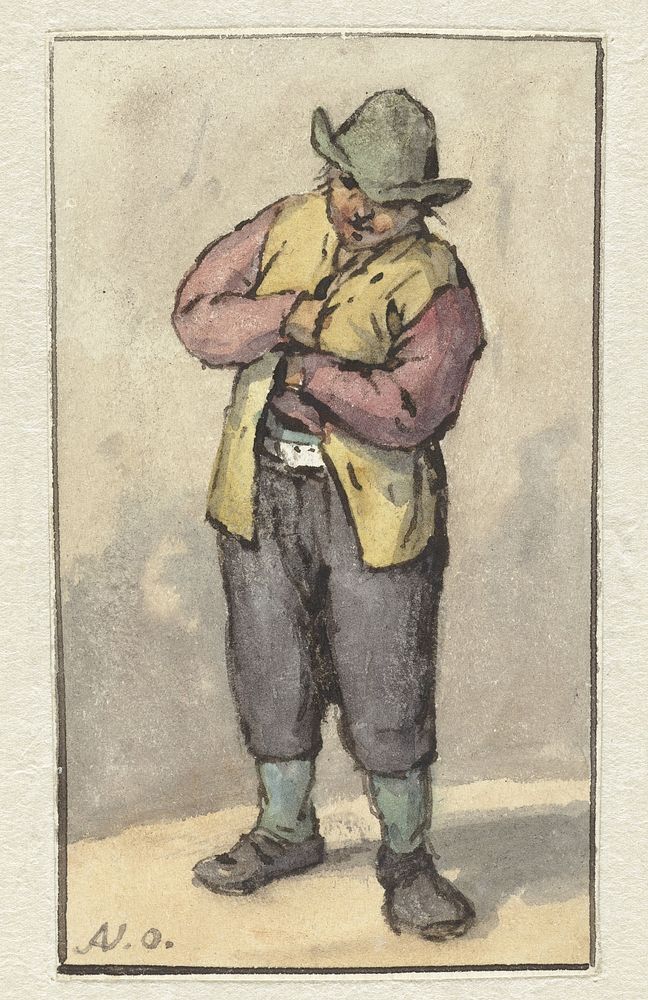 Staande boer met groene hoed (1800 - 1900) by Adriaen van Ostade and anonymous